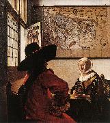 VERMEER VAN DELFT, Jan Officer with a Laughing Girl oil painting picture wholesale